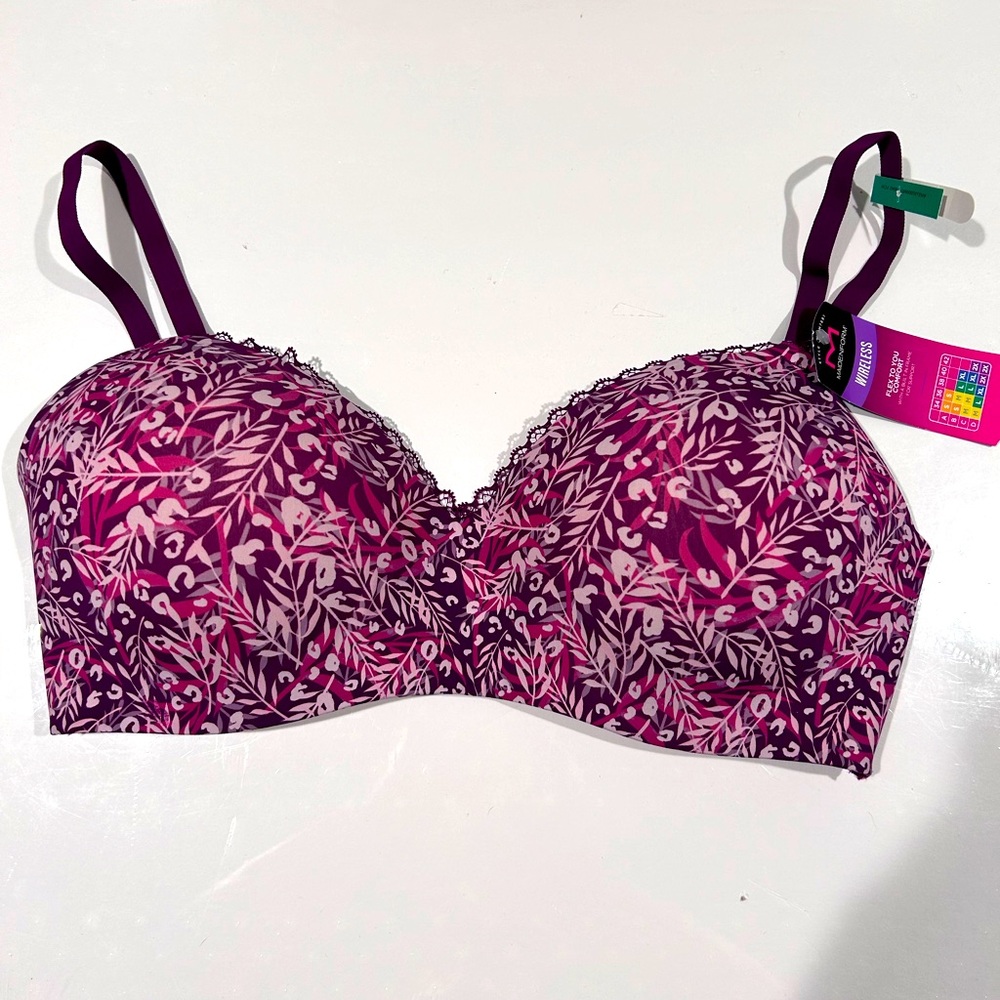Maidenform lightly padded wireless comfort t-shirt bra convertible straps LG